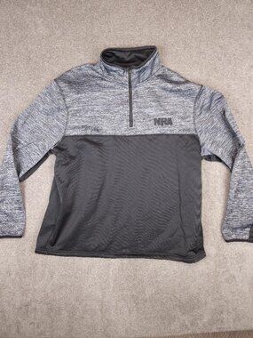 NRA National Rifle Association quarter Zip Pullover Sweatshirt jacket XXL Gray